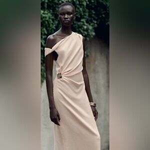 Elegant Cream Off-Shoulder Dress